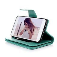 Badalink iPhone 7 Wallet Case (4.7") 9 Card Slots Plastic Mirror Flip Stand Case Embossed Flower Girl PU Leather... N9