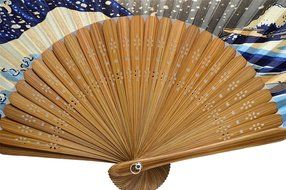 TANG DYNASTY(TM) High Quality Japanese Silks Hand Fan Wave Handheld Fan Jhf-160