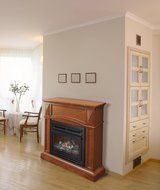 Pleasant Hearth VFF-PH20D Heritage Compact Vent-Free Dual Fuel Gas Fireplace with Wall Corner Combo N5