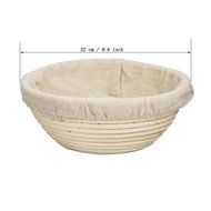 Agile-Shop 8.5 inch Round Banneton Brotform Bread Dough Proofing Rising Rattan Handmade Basket &amp; Linen Liner Cloth N9