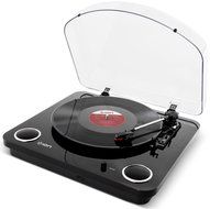 ION Audio Max LP | 3-Speed Belt Drive Turntable with Built-In Speakers &amp; 1/8" Aux Input (Glossy Piano Black) N8