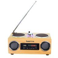 Koolertron Eco-friendly Hand-made Light Weight Mini Portable Bamboo Wood Boombox Card Speaker with Radio Function... N4