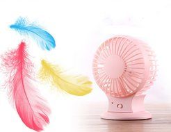 ONEONEY Portable Rechargeable Electric Personal Fans USB Powered 2-modes Speed Adjustable Double Blades Mini Desktop... N3