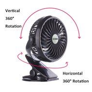 BLUBOON Rechargeable Battery Clip on Fan, Quietness, Adjustable (Black)