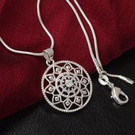 Women &amp; Men Fashion 925 Sterling Silver Plated Pendant Necklace Chain Jewelry N4
