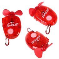 SKNBC Carabiner Water Misting Fan Portable Mini Fan Red N2