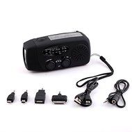 Emergency Solar Hand Crank Self Powered AM/FM/WB Weather Radio, LED Flashlight, Smart Phone Charging USB Cables N3