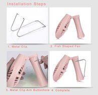 Touchshop Portable Folding USB Fish Shaped Fan Stepless-speed Quiet Operation Desktop Fan Handheld Size with USB...