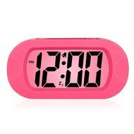 Plumeet Easy Setting Silicone Protective Cover Digital Silent LCD Large Screen Desk Bedside Alarm Clock With Snooze... N8