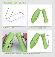 Touchshop Portable Folding USB Fish Shaped Fan Stepless-speed Quiet Operation Desktop Fan Handheld Size with USB... N5