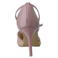 Spritech(TM) Women Girl Summer Closed Bling Point Toe PU Leather Ankle Strap High Heel Shoes 38 Black N2