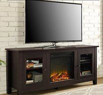 Tv Stand With Fireplace,For 60 Inch TV, With Doors,Enclosed Storage, Adjustable Shelves, Color Espresso N2
