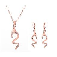 MENGDA Jewelry Set Gold Plated Pearl Pendant Necklace Dangle Earring Stud Set. (Pearl -3) N5