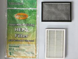 Kenmore Mircrofiltration Canister Vacuum Bags - 50558, 5055, 50557 9 Bags &amp; 2 CF1 &amp; 1 EF2 Filter