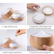 FLYMEI 250ml Wood Grain Aromatherapy Essential Oil Diffuser with 7 Color Changing LED Lamps, Ultrasonic Cool Mist...