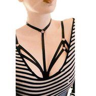 HOT Sale!Women Bandage Alluring Bra Bustier,Canserin Harness Elastic Cage Strappy Hollow Out N4