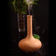 Qedertek Wood Grain 160ml Vase Version Ultrasonic Essential Aromatherapy Oil Diffuser Humidifier with Adjustable... N5