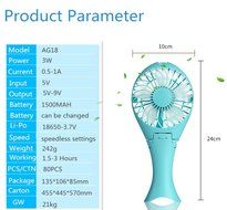 Jhua Portable Mini Hand-held Cooling Fan Battery USB Rechargeable Desktop Fan Folding with Detachable 18650 Battery...