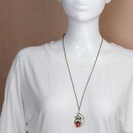 Chinatera Hot Fashion Vintage Ruby Jewelery Rhinestone Studded Owl Pattern Long Penda N5