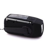 Emergency Solar Hand Crank Self Powered AM/FM/WB Weather Radio, LED Flashlight, Smart Phone Charging USB Cables N4