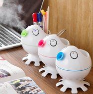 RipaFire&reg; Octopus Shape Mini Portable USB Multifunctional Muted Air Humidifier Purple Light Disinfection Pen Container... N7