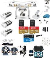 DJI Phantom 3 Professional (Pro) 4K Video Camera EVERYTHING YOU NEED Kit + 3 Total DJI Batteries + Snap on Guards... N3