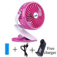 AOTOP Rechargeable Clip on Fan, Quietness, Adjustable (Pink) N3