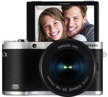 Samsung NX300M 20.3MP CMOS Smart WiFi &amp; NFC Mirrorless Digital Camera with 18-55mm Lens and 3.3" AMOLED Touch... N18