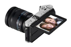 Samsung NX300M 20.3MP CMOS Smart WiFi &amp; NFC Mirrorless Digital Camera with 18-55mm Lens and 3.3" AMOLED Touch... N19