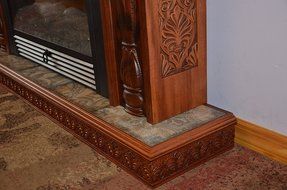 New Fireplace: Solid Wood Carved Mantel &amp; Electric Insert, Remote Control. N8
