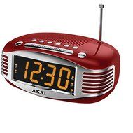 New AKAI CE1500R Retro-Style AM/FM Dual Alarm Clock Radio