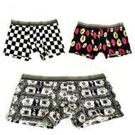 KAKA(TM) Men's Boxer Underwear Cartoon Pattern Breathable Absorbent Briefs 3-Pcs Set-(24-29inch/40-55kg)-L N5