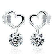 925 Sterling Silver Xmas Gifts Fashion Crystal Stud Earrings Studs Women Jewelry N2