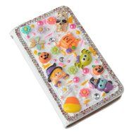 For ZTE ZMAX Z970 Hallowmas Theme Phone Case,Yaheeda 3D Handmade Stones Pumpkin Flower Skull Design PU Leather...