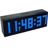 T Tocas Large Big Number LED Snooze Wall Desk Alarm Clock Thermometer Date Display (Blue) N8