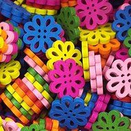 MuLuo 50pcs/Pack 20mm Color Buttons Button Four Buckle Chrysanthemum Nursery Creative Handmade DIY Chrysanthemum N3