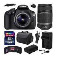 Canon EOS 1200D SLR Camera w/ 18-55mm + 55-250mm IS II Lens (8GB Value Bundle) N2