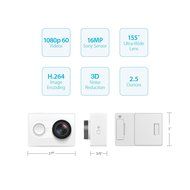 YI Action Camera with Selfie Stick & Bluetooth Remote (US Edition) Lime Green N5
