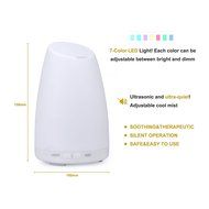 Wisdomcreate 100ML Ultrasonic Aroma Essential Oil Diffuser Cool Mist Humidifier with 7 Colors LED Changing Lights... N2