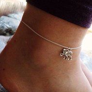 Barefoot Ankle Bracelet Foot Leg Chain Silver Elephant Charm Women Retro Jewelry