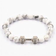 Tiger Eye Gemstones Dumbbell Barbell Stretch Yoga Mala Beaded Energy Bracelets N3