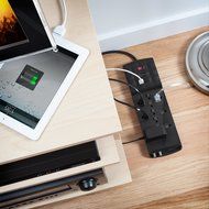 Belkin 8-Outlet Power Strip Surge Protector with 6-Foot Power Cord and Telephone Protection, 3500 Joules (BSQ800bg06... N8