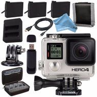 GoPro HERO4 Black + Rechargeable Battery + Dual Battery Charger + Case for GoPro HERO4 and GoPro Accessories +...