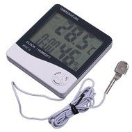 1 X Digital LCD Temperature Thermometer Humidity Meter Clock show Indoor &amp; Outdoor temperature N2