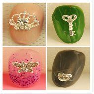 Evtech(tm) 12 Pcs Nail Decal Cross Heart Love Animal 3d Alloy Silver Fashion Style Nail Art Tool Carve Nail Sticker... N2