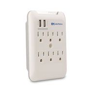 Cable Matters 6-Outlet Wall Mount Surge Protector with 2.4A Dual USB Charging N11
