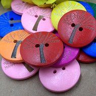 MuLuo 50pcs/Pack 20mm Color Buttons Button Four Buckle Chrysanthemum Nursery Creative Handmade DIY Chrysanthemum N5