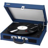 Jensen JTA-410-R Portable 3-Speed Stereo Turntable with Built-In Speakers (Red) N2
