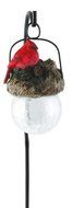 Moonrays 92260 Cardinal-Bird Sits on Hanging-Glow-Ball Solar Light, Garden Art, Cardinal Pendant Shape by Moonrays