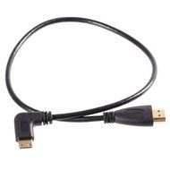Smays Left Angle HD Mini HDMI to HDMI Cable for Camera, Flat DV, DC, Tablet TF101 (1.64 Feet=50 Centimeters) N2
